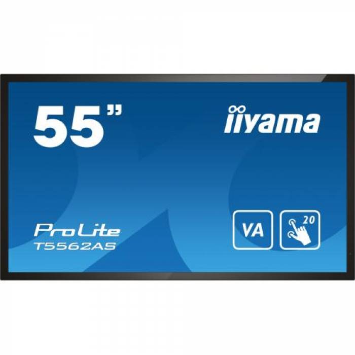 Display Interactiv Iiyama T5562AS-B1, 55inch, 3840x2160pixeli, Android OS, Black