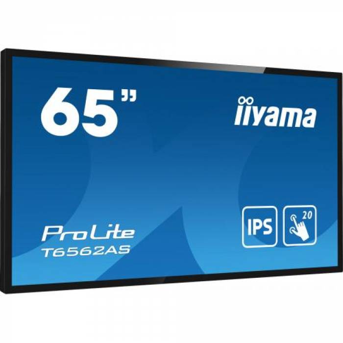 Display Interactiv Iiyama T6562AS-B1, 65inch, 3840x2160pixeli, Android OS, Black