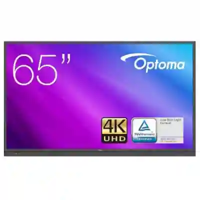 Display Interactiv Optoma 3651RK 65inch, 3840x2160pixeli, Android 8.0, Black