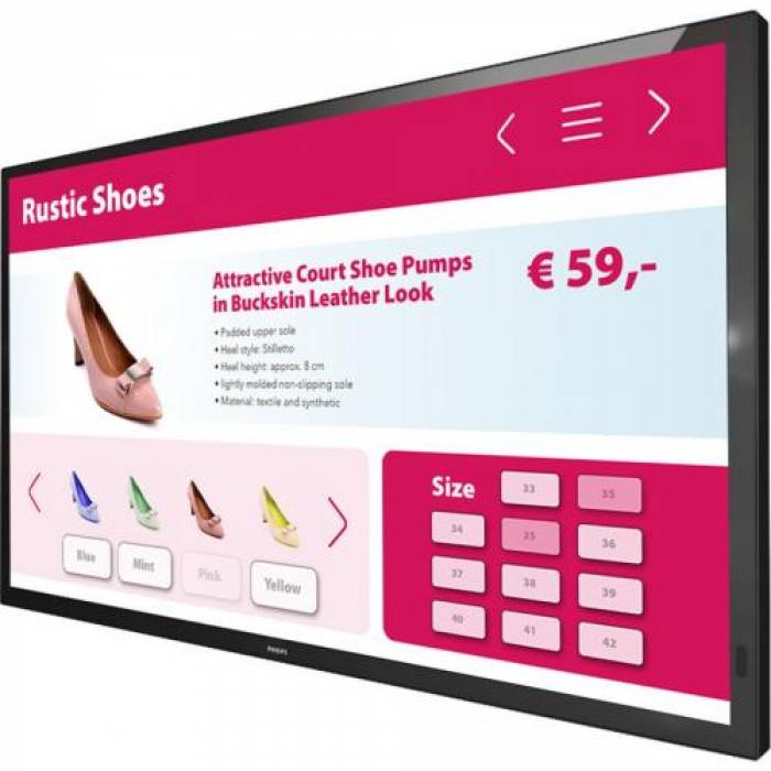 Display Interactiv Philips Seria Multi-Touch 43BDL3651T, 43inch, 3840x2160pixeli, Black