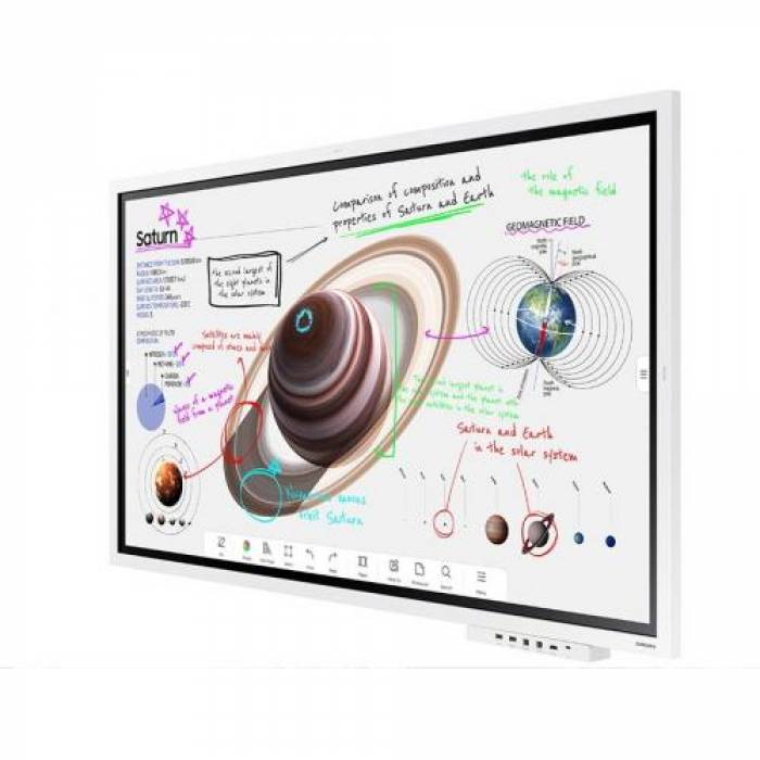Display interactiv Samsung Flip Pro WMB LH65WMBWBGC, 65inch, 3840x2160pixeli, Tizen 6.5, Light Gray
