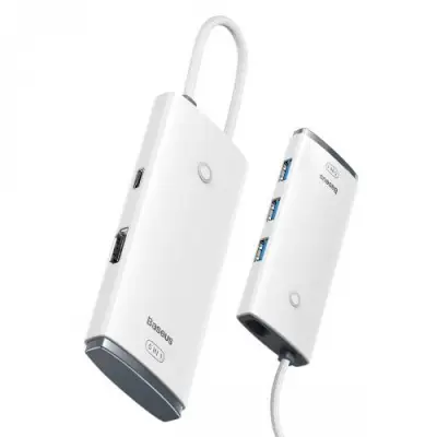 Docking Station Baseus WKQX040002, USB-C, White