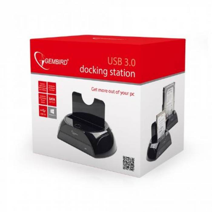 Docking Station HDD Gembird, USB 3.0, Black