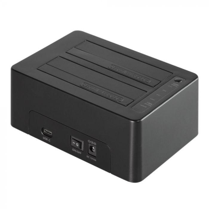 Docking Station Logilink QP0028, USB-C, 2.5/3.5inch, Black