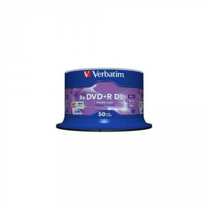 DVD+R DL Verbatim 8x, 8.5GB, 50buc, Spindle