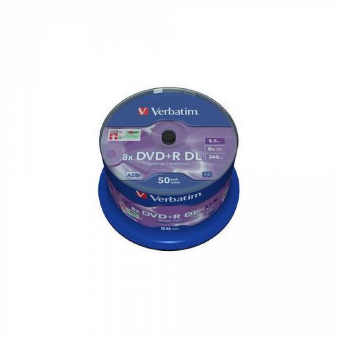 DVD+R DL Verbatim 8x, 8.5GB, 50buc, Spindle