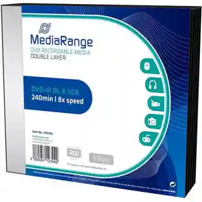 DVD+R MediaRange MR465 8x, 8.5GB, 5buc, SlimCase