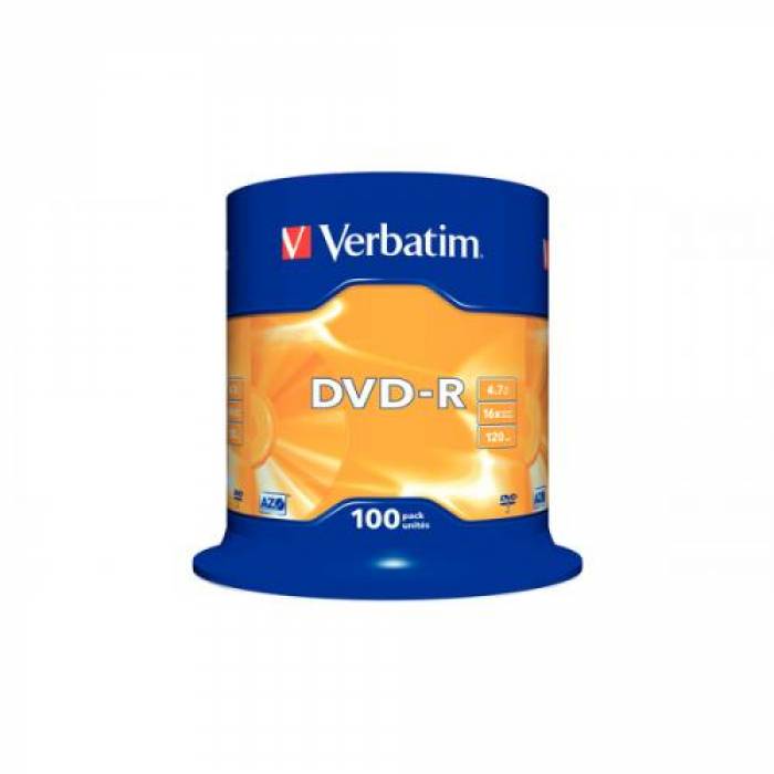 DVD-R Verbatim 16X, 4.7GB, 100 buc, Spindle