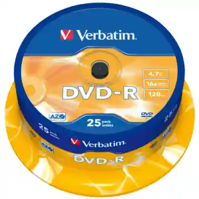 DVD-R Verbatim 16x, 4.7GB, 25 buc, Spindle