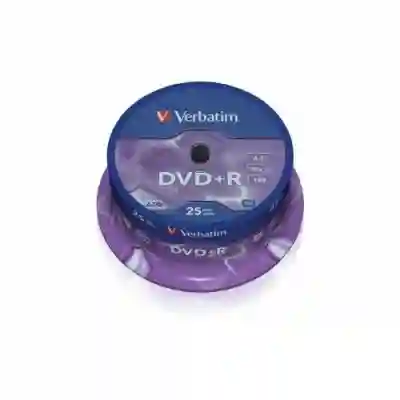 DVD+R Verbatim 43500, 16x, 4.7GB, 25buc, Matte silver