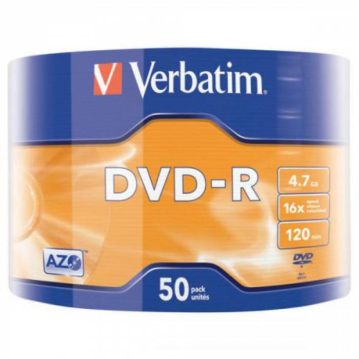 DVD-R Verbatim 43788, 16x, 4.7GB, 50buc, Matt Silver