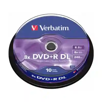 DVD+R Verbatim 8X, 8.5GB, 10buc, Spindle