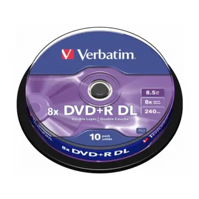 DVD+R Verbatim 8X, 8.5GB, 10buc, Spindle