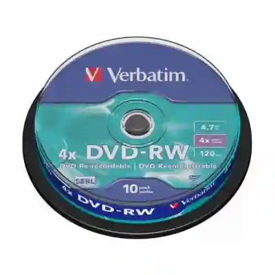 DVD-RW Verbatim 4X, 4.7GB, 10buc, Spindle