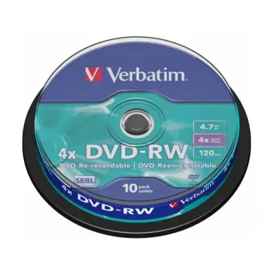 DVD-RW Verbatim 4X, 4.7GB, 10buc, Spindle