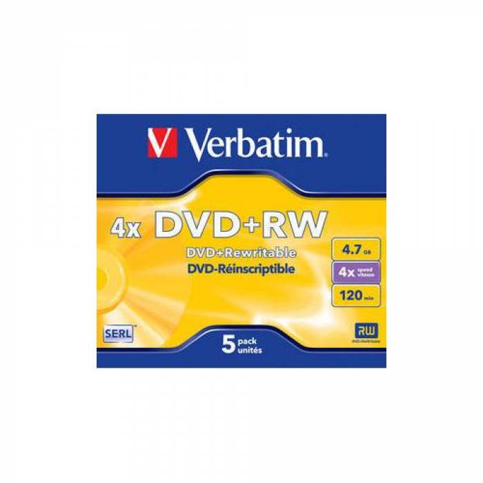 DVD+RW Verbatim 4x, 4.7GB, 1buc, Jewel case