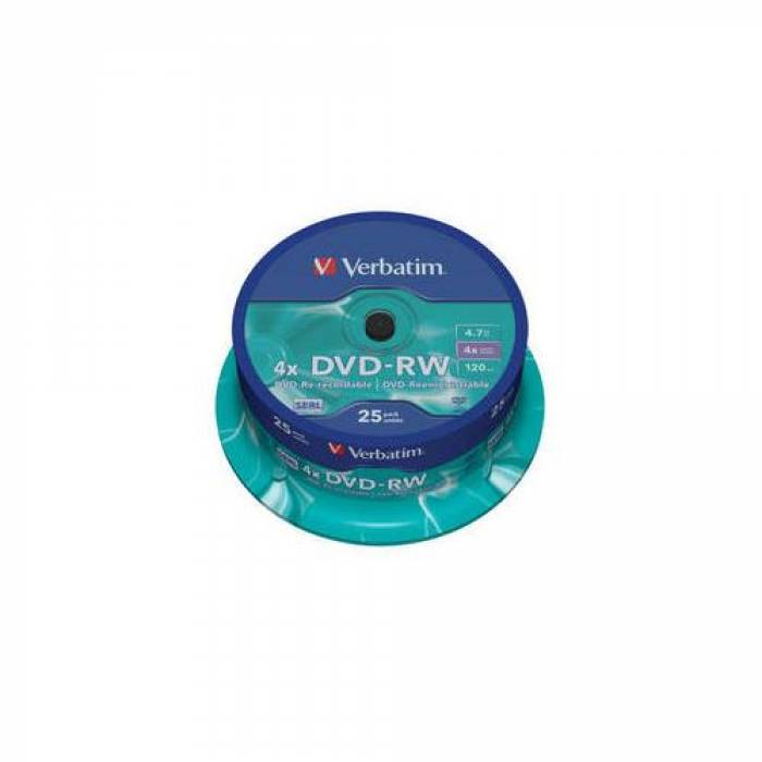 DVD-RW Verbatim 4x, 4.7GB, 25buc, Spindle