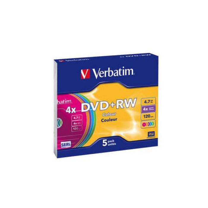 DVD+RW Verbatim 4X, 4.7GB, 5buc, Slim case