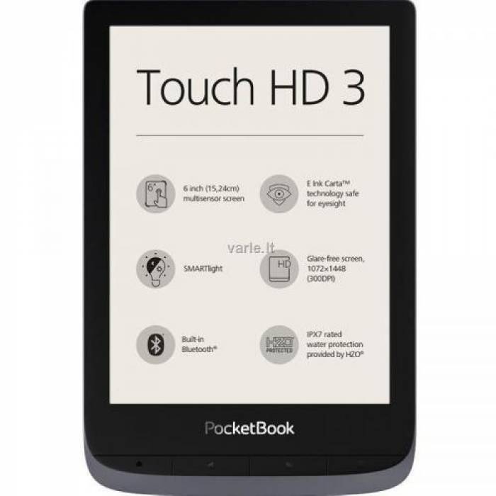 eBook Reader PocketBook Touch HD 3, 6inch, 8GB, Metallic Grey