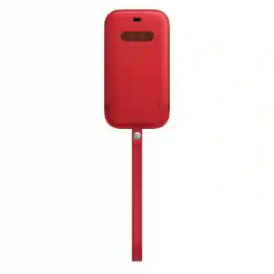 Etui Apple MagSafe Leather pentru iPhone 12/12 Pro, Red