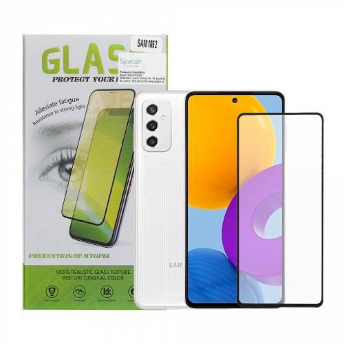 Folie de sticla Spacer SPPG-SM-GX-M52-TG pentru Samsung Galaxy M52, Clear