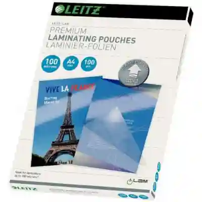 Folie pentru laminare la cald Leitz iLAM UDT A4, 100 microni, 100buc/set
