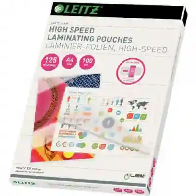 Folie pentru laminare la cald Leitz iLAM UDT A4, 125 microni, 100buc/set