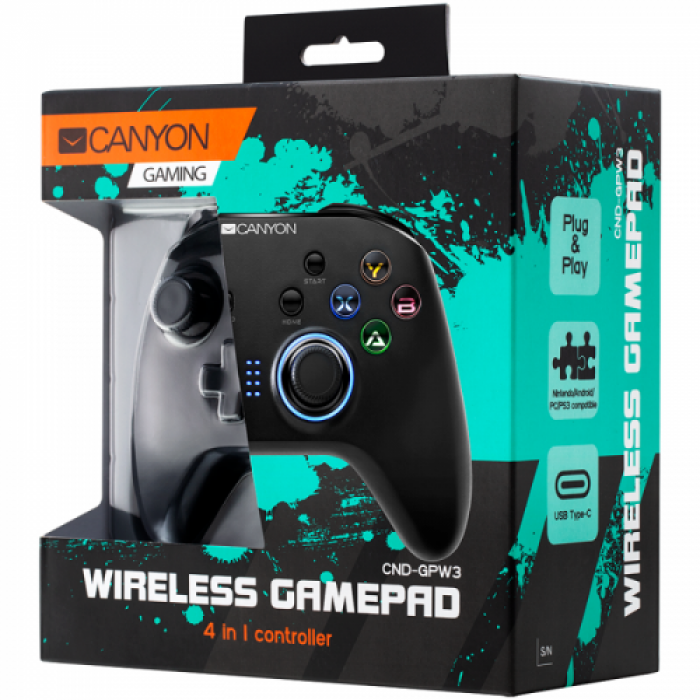 Gamepad Canyon CND-GPW3, Bluetooth, Black