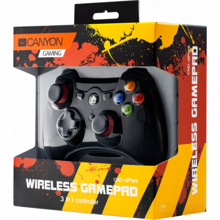 Gamepad Canyon CND-GPW6, Wirelesss, Black