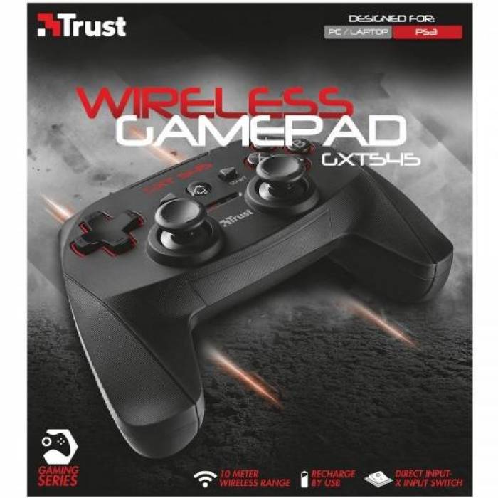 Gamepad Trust GXT 545, Wireless, Black