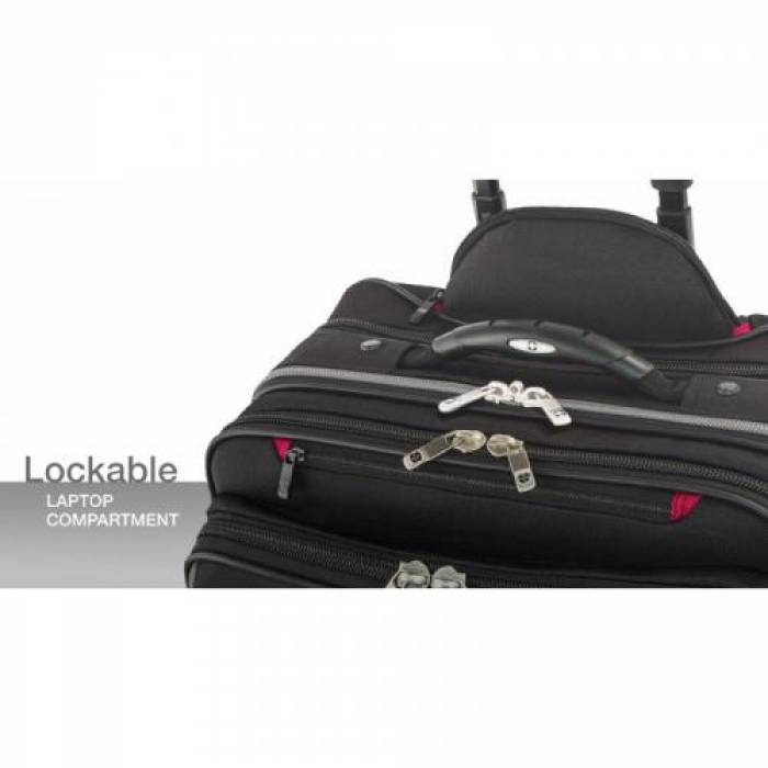 Geanta Trolley Wenger Patriot black-grey pentru laptop de 17inch