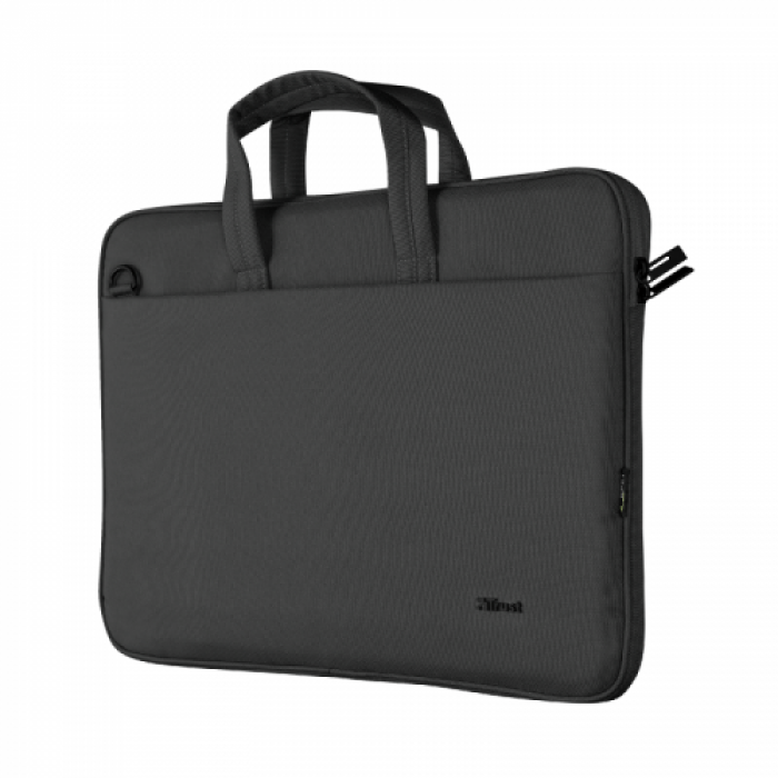 Geanta Trust Bologna Bag ECO Slim pentru laptop de 16inch, Black