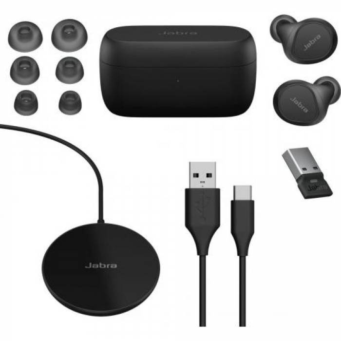 Handsfree Jabra Evolve2 Buds Microsoft, Black + Incarcator wireless