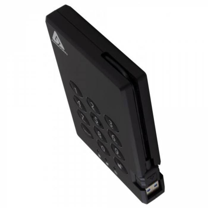 Hard Disk portabil Aegis Padlock 3.0, 500GB, USB 3.0 Tip A, 2.5inch, Black