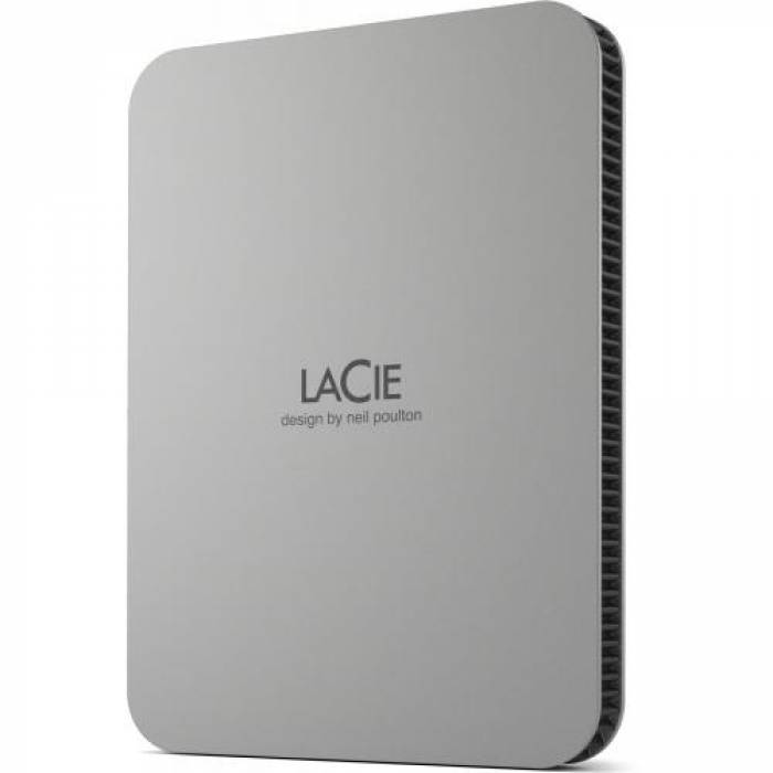 Hard Disk portabil LaCie by Seagate Mobile Drive V2 2TB, USB 3.0, 2.5inch, Moon Silver
