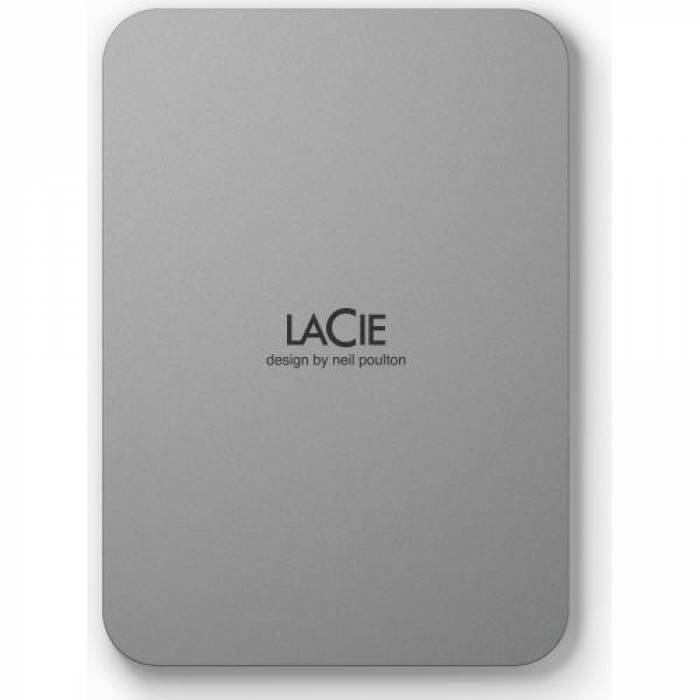 Hard Disk portabil LaCie by Seagate Mobile Drive V2 4TB, USB 3.0, 2.5inch, Moon Silver