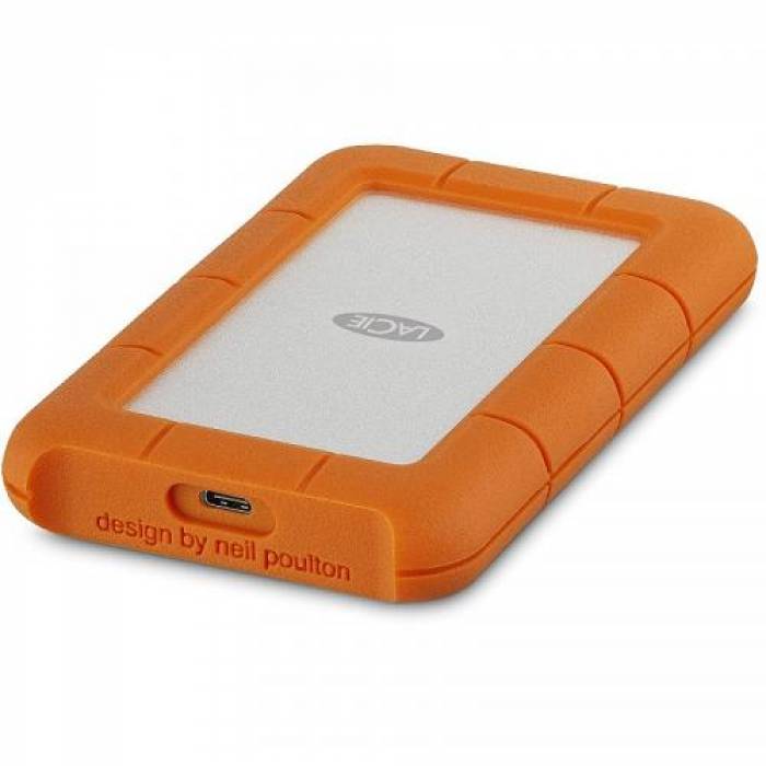Hard disk portabil LaCie by Seagate Rugged, 2TB, 2.5 inch, USB-C, Orange