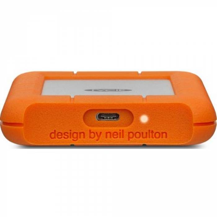 Hard disk portabil LaCie by Seagate Rugged, 2TB, 2.5 inch, USB-C, Orange