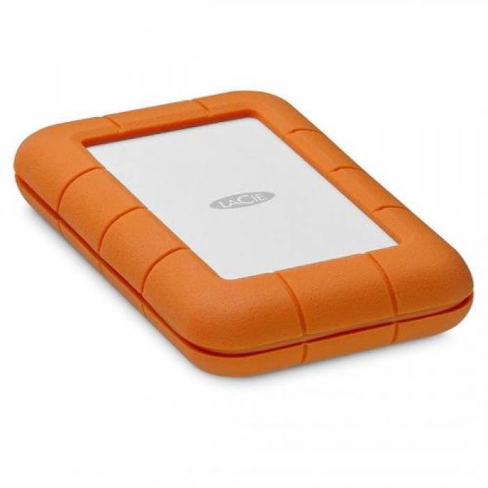 Hard Disk portabil LaCie by Seagate Rugged Secure, 2TB, USB-C, Orange