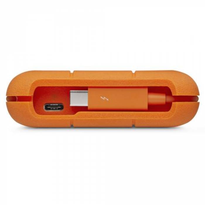 Hard Disk portabil LaCie by Seagate Rugged Secure, 2TB, USB-C, Orange
