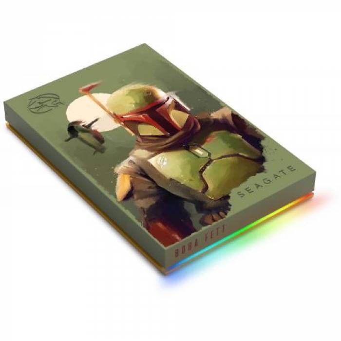 Hard Disk Portabil Seagate Boba Fett Special Edition FireCuda, 2TB, USB 3.0, Green