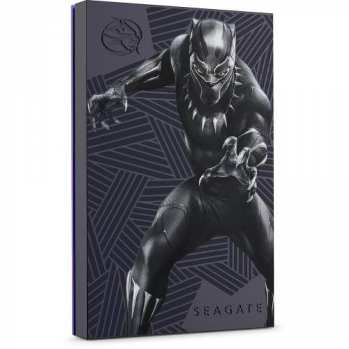 Hard Disk portabil Seagate FireCuda Black Panther Special Edition, 2TB, USB 3.0, 2.5inch, Purple