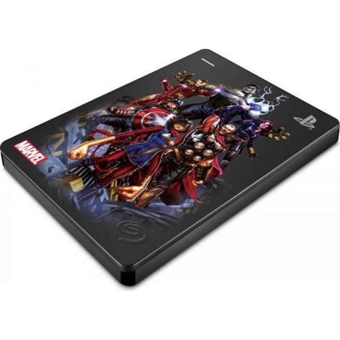 Hard Disk portabil Seagate Game Drive Avengers Assemble Special Edition, 2TB, USB 3.0, 2.5inch, Grey