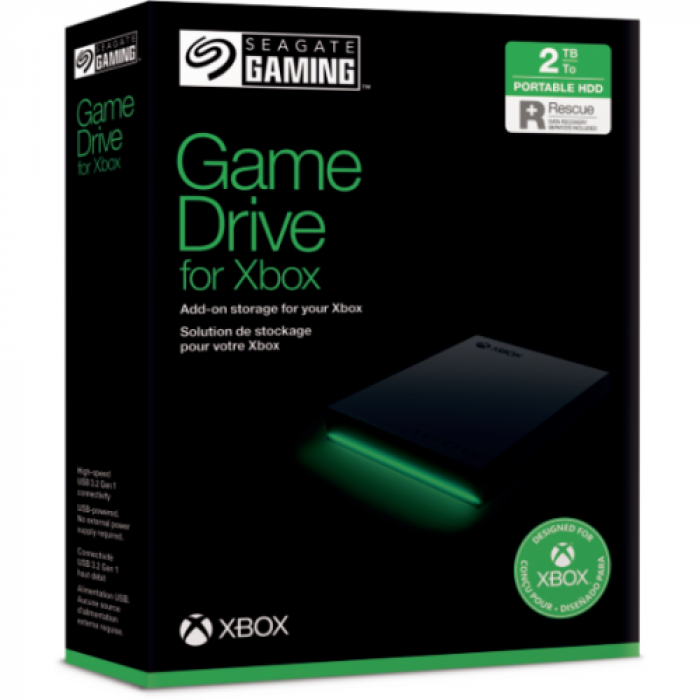 Hard Disk portabil Seagate Game Drive for Xbox 2TB, USB 3.0, Black