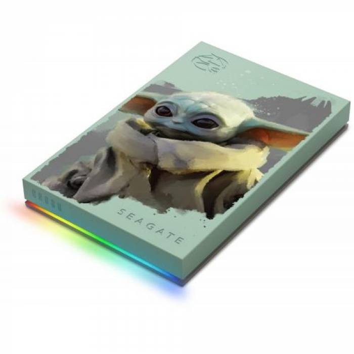 Hard Disk Portabil Seagate Grogu Special Edition FireCuda, 2TB, USB 3.0, Turquoise