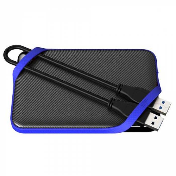 Hard Disk Portabil Silicon Power A62S 1TB, USB 3.0, 2.5inch, Black-Blue