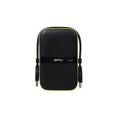 Hard Disk portabil Silicon Power Armor A60 2TB, USB 3.0, 2.5 inch, Black-Green