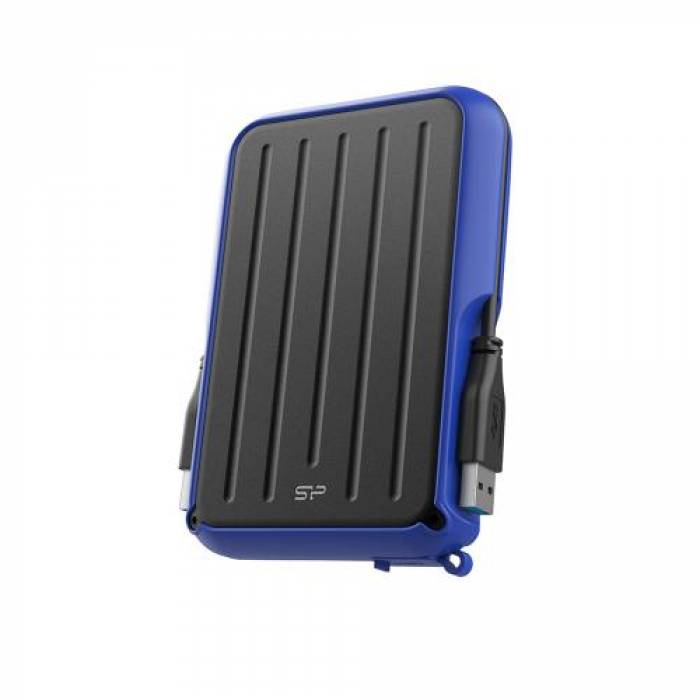 Hard Disk portabil Silicon Power Armor A66 4TB, USB 3.0, 2.5inch, Black-Blue