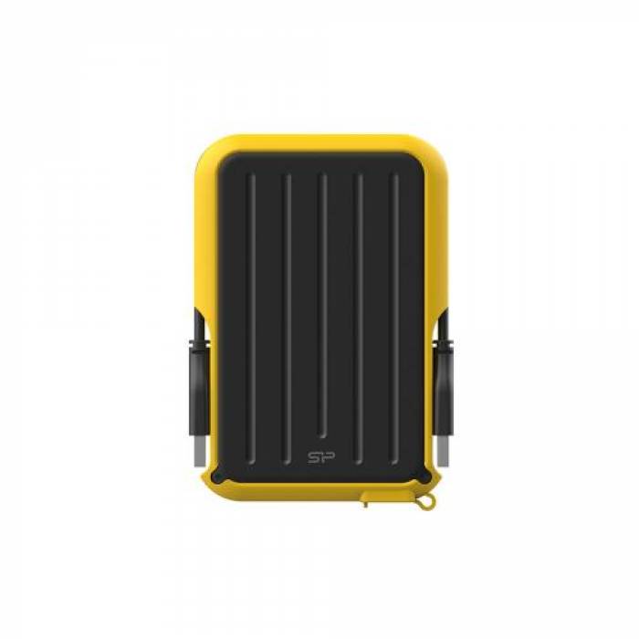 Hard Disk portabil Silicon Power Armor A66 4TB, USB 3.0, 2.5inch, Black-Yellow