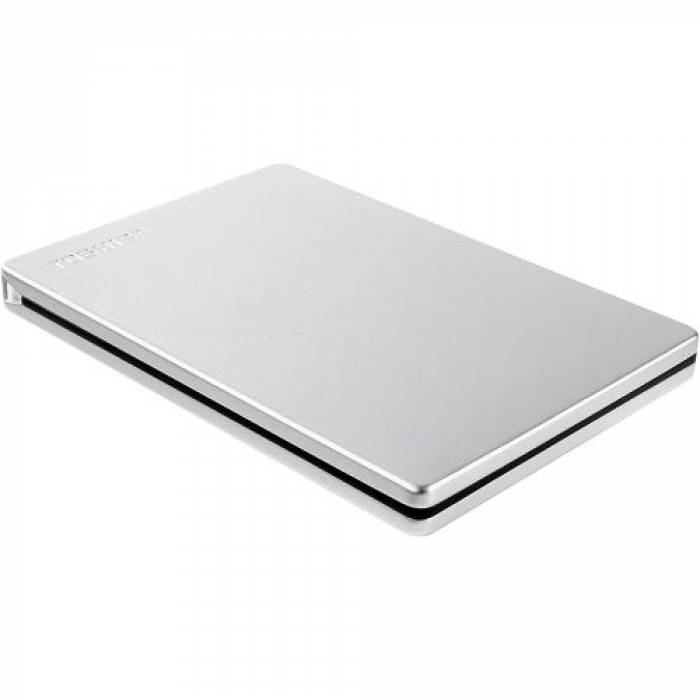Hard Disk portabil Toshiba Canvio Slim 1TB, micro USB-B, Silver